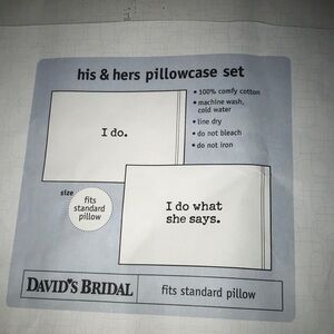 David’s Bridal “I do” standard pillowcase set
